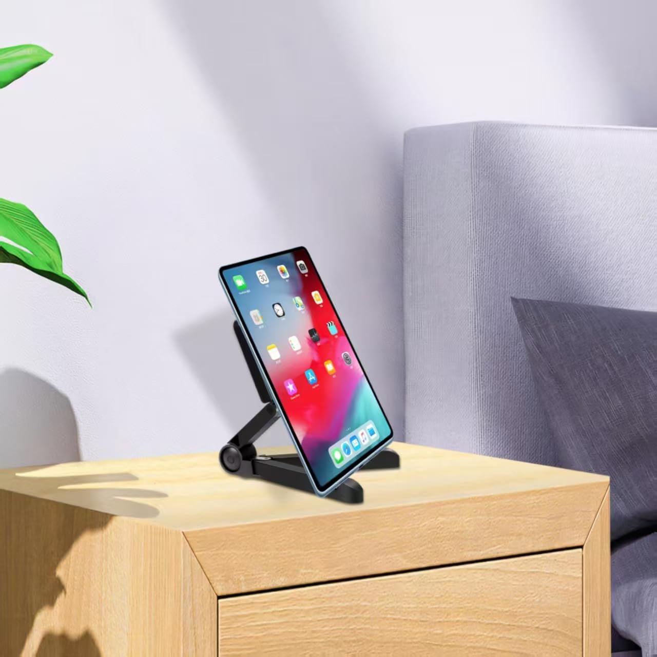 FoldableTablet Phone Stand Holder Portable Monitor Light Weight,iPad for Desk Adjustable Height,Compact Design, Travel Easy Storage, Compatible with MosTablets Kindle Fire and Smart Phones