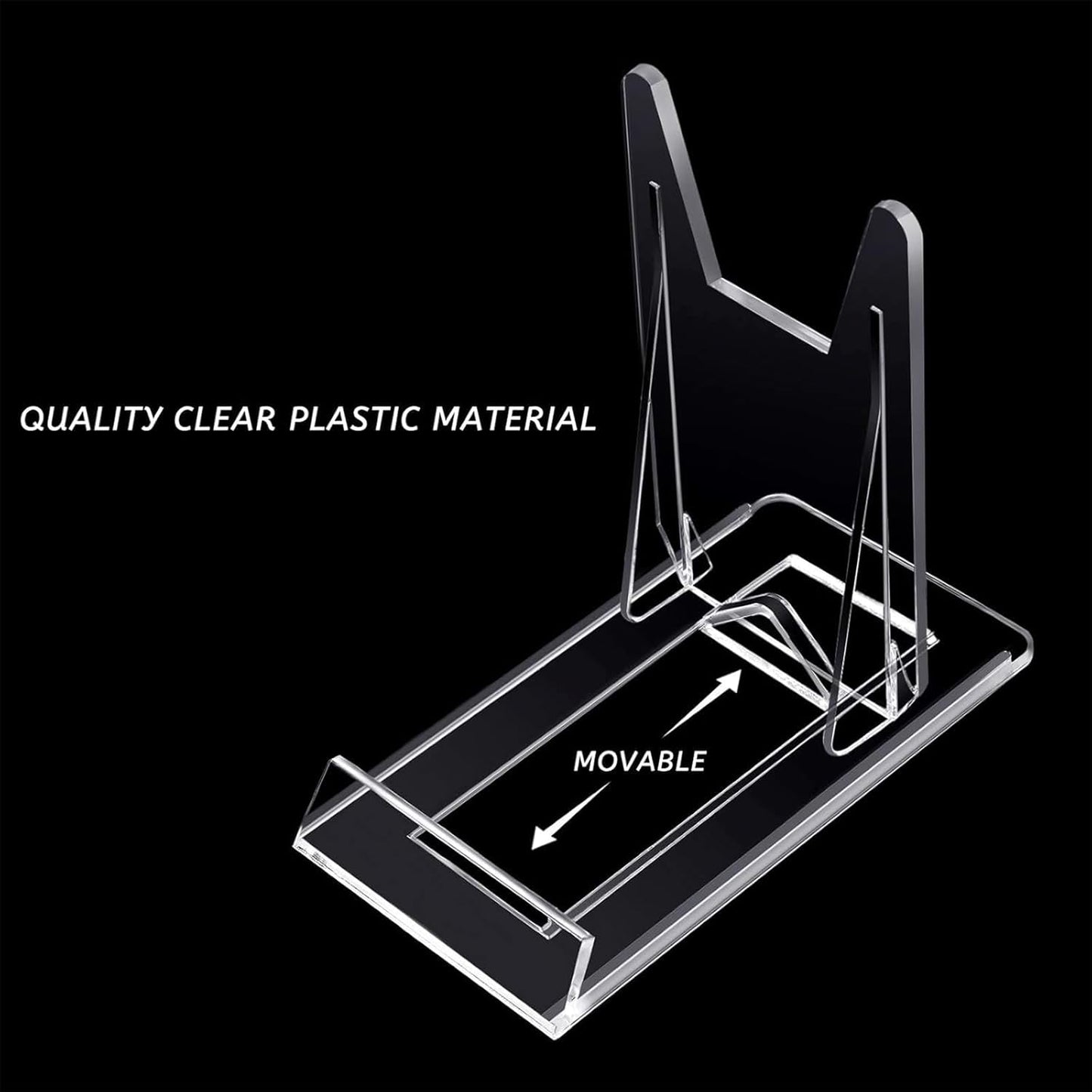 Zonon 10 Pcs Acrylic Adjustable Plate Stands For Display Plastic Stand Holders Picture Plate Holders Clear Mini Easels Stands to Display Pictures for Home Office Supplies Festival Party Decoration