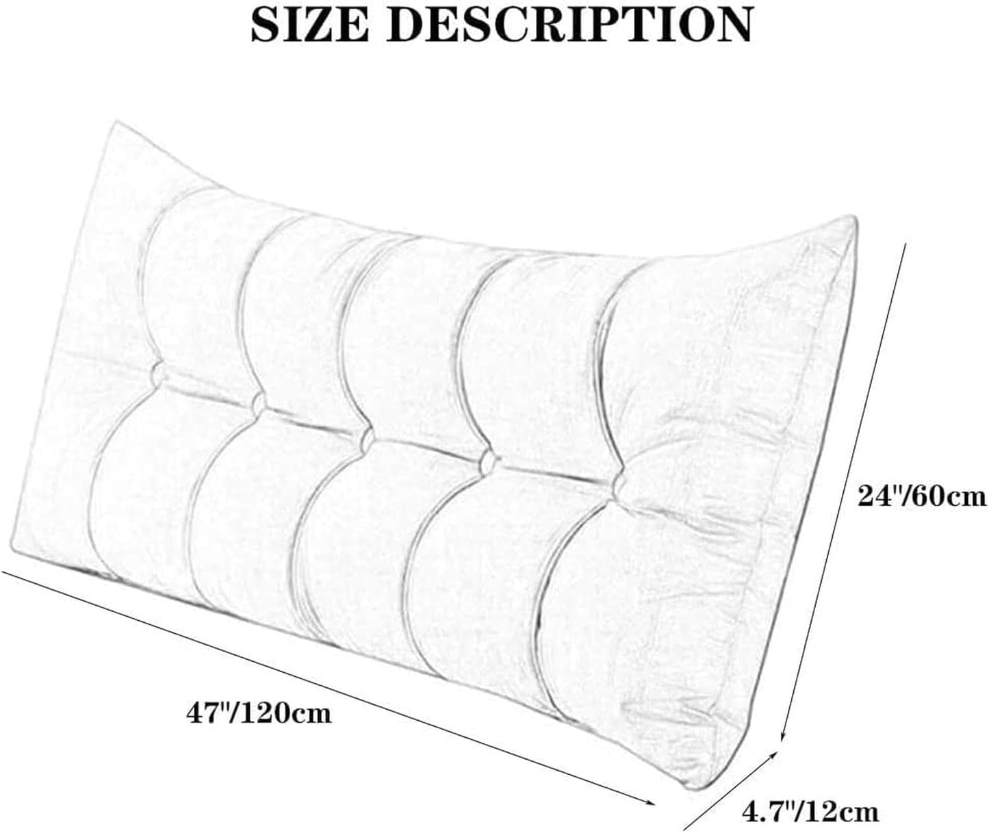 Rectangular Headboard Cushion, King Tatami Bed Soft Pack Removable Watching TV Relaxing Reading Pillow Bed Rest Pillows(Beige,150cm)