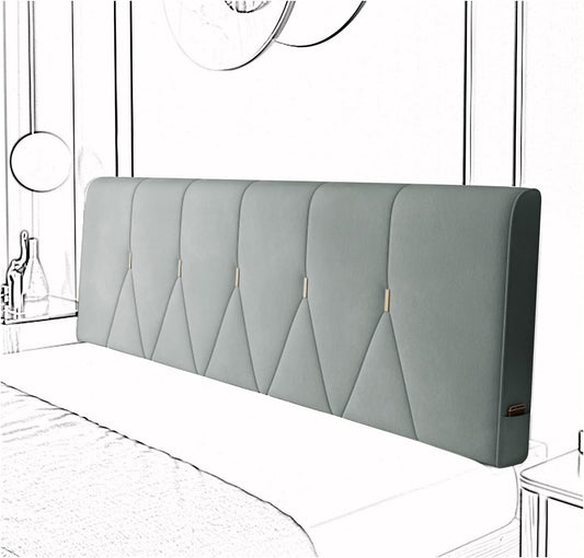 Headboard Bedside Cushion Technology Cloth Reading Pillows with Pockets Lumbar Support Backrest for Bedroom Sofa 5 Colors (Color : Gray Blue Size : 160CMX60CMX10CM) (Gray Green 120CMX60CMX10CM)