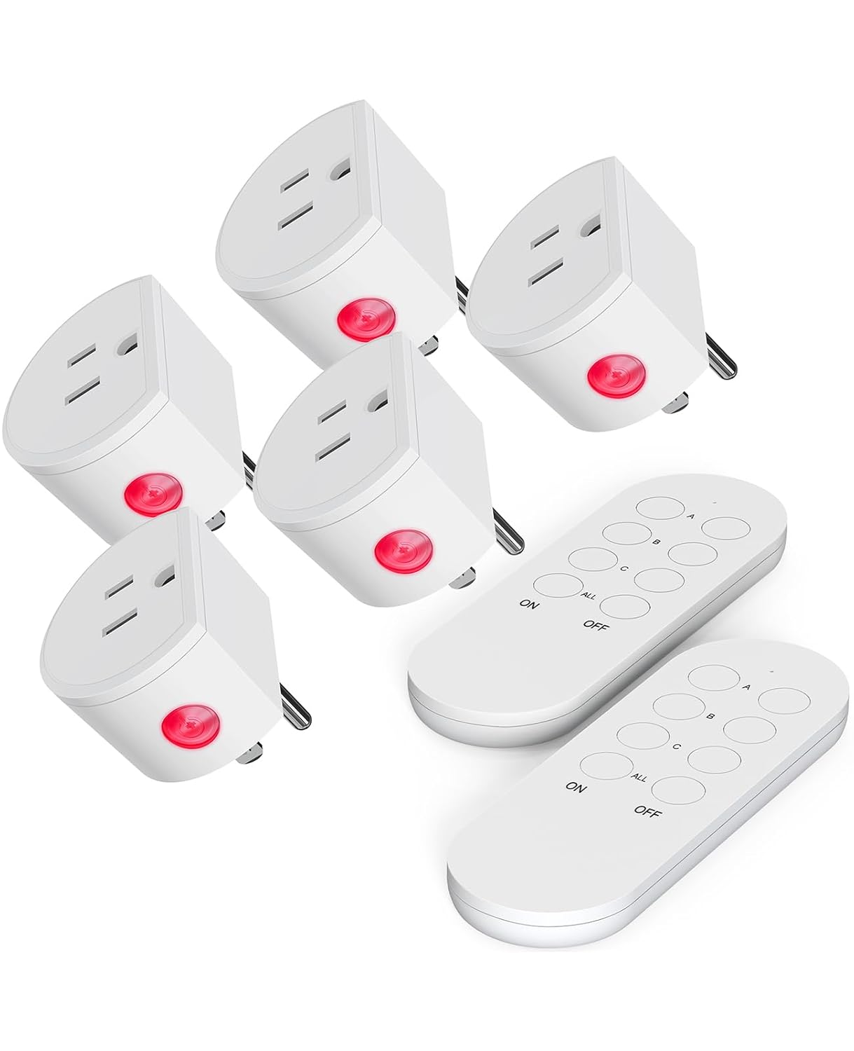 SURNICE Mini Remote Control Outlet, 10A Wireless Light Switch Plug for Household Appliances, Up to 130 FT Long Range, FCC and ETL Listed