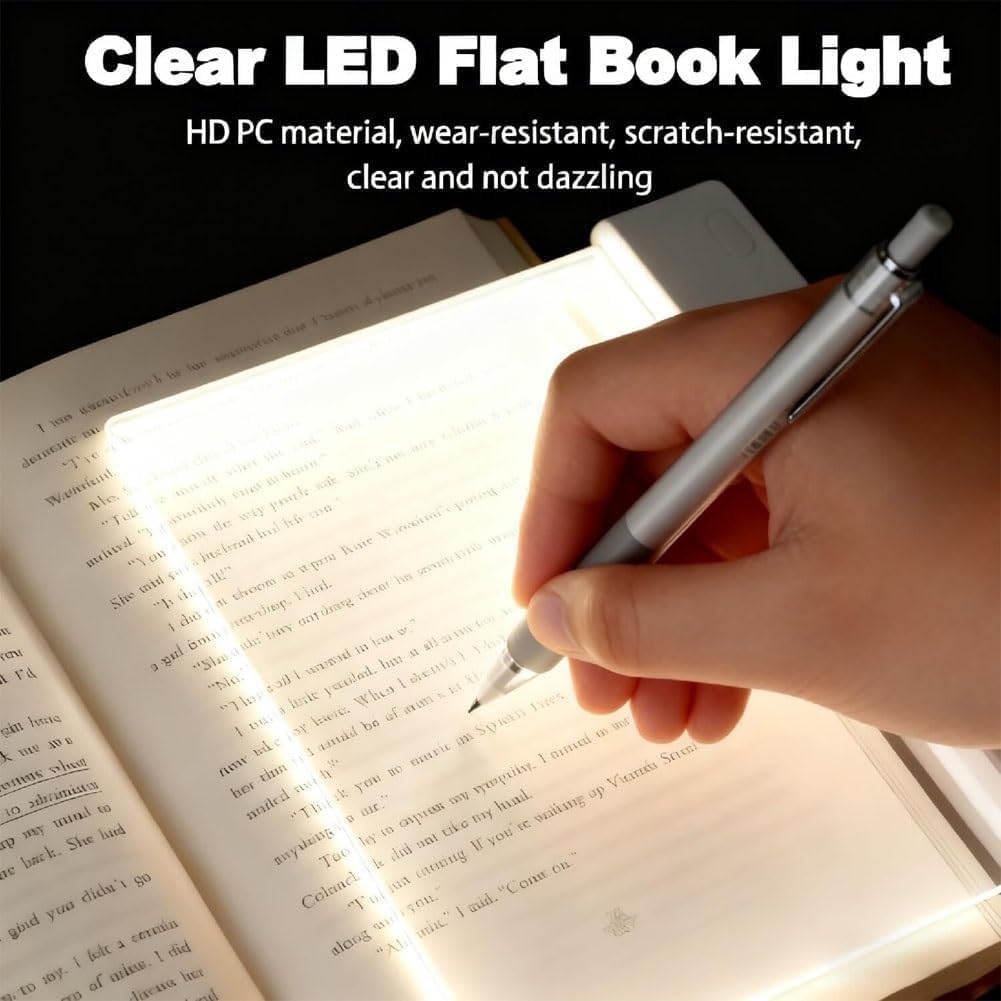 Book Light for Reading in Bed, Rechargeable Reading Light with 3 Color Modes & Timer, Dimmable LED Page Light for Kids, Women, Men - Perfect Night Reading Lamp & Gift for Book Lovers (White)