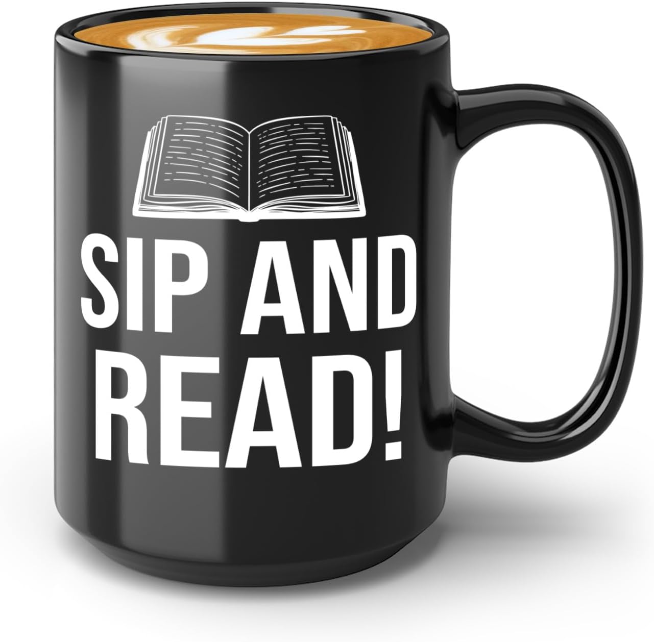 Book Lover Coffee Mug 15oz Black -Sip and Read - Bookworm Literature Library Book Lover Reader Booked Editor Intellectual Studious