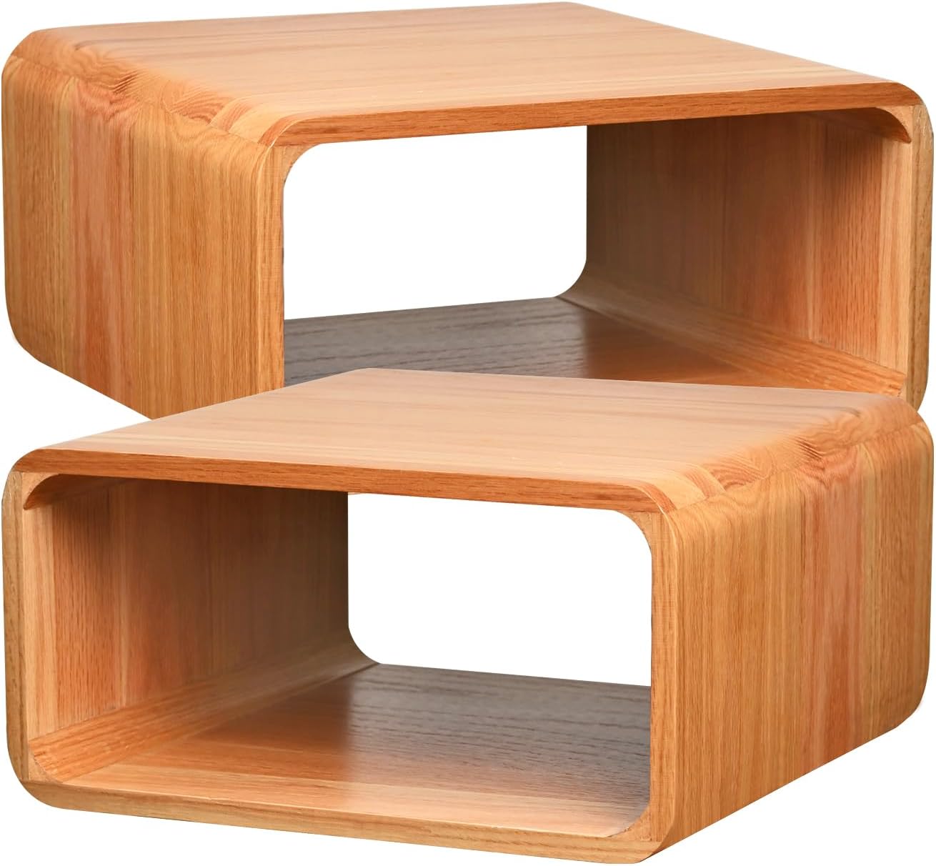 Wooden Cube Storage Bookcase Organizer, Bookshelf for Bedroom, Livingroom, Dormroom, Home Office, Studyroom, Home Decor and Contemporary Spaces (Red Oak | Pack of 2)