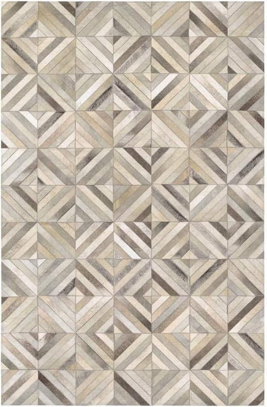 Luxury Leather Patchwork Rug – Premium Handmade Cowhide Carpet for Modern Home Interiors – Durable & Soft Area Rug for Bedroom, Dining Room (2.5x4 ft)