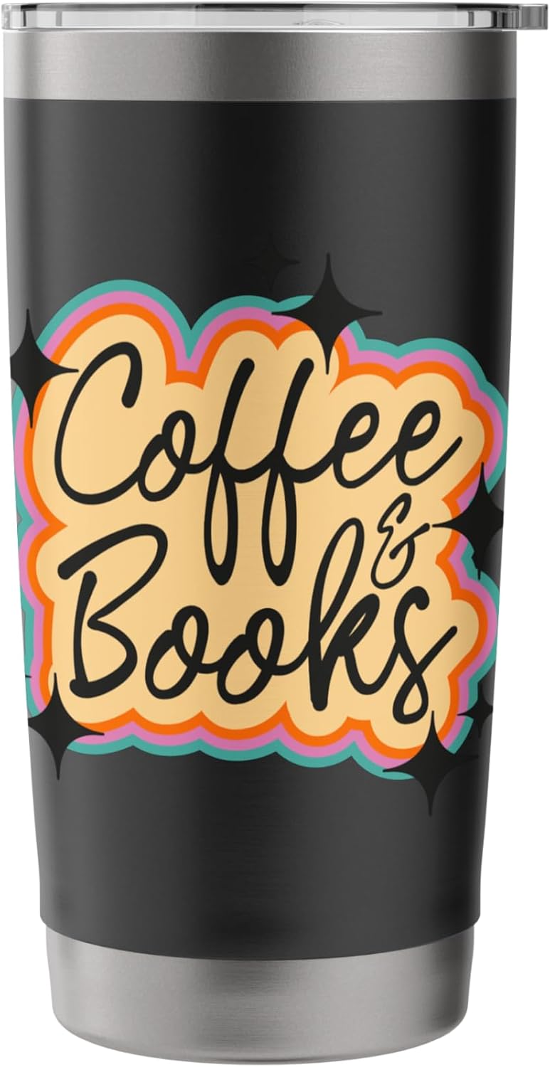 Coffee & Books Retro Aesthetic Reading Lover Design Stainless Steel Insulated Tumbler