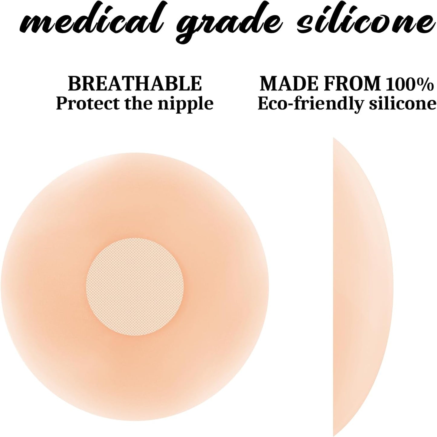 QUXIANG 4 Pairs Pasties Women Nipple Covers Reusable Adhesive Silicone Nippleless Covers Bra for Dress