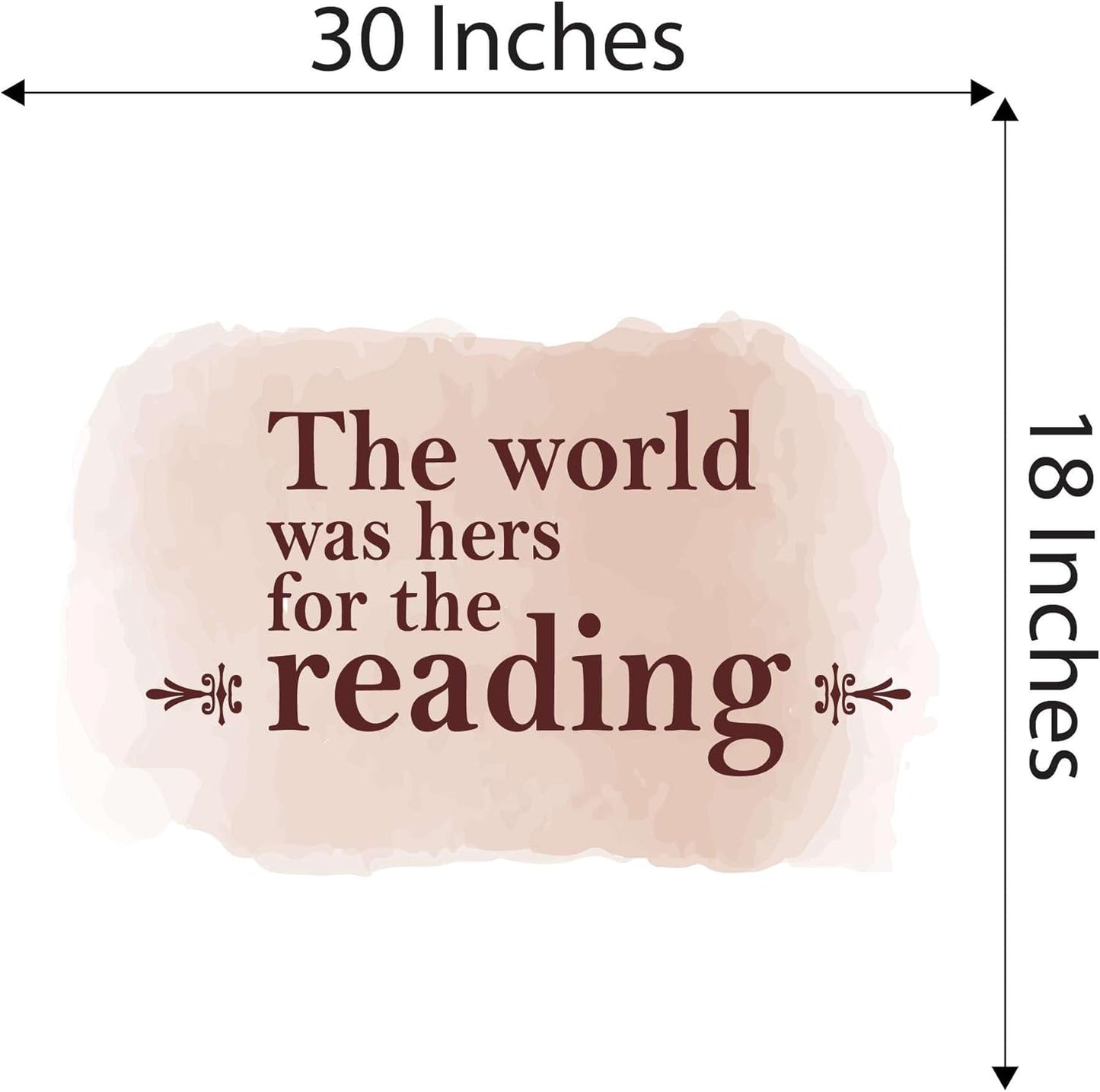 Children World was Hers for The Reading Adorable Quote Wall Decal Decoration Books Quote Book Lovers Bookish Quotes Readers Lasts Years and Easily Removable - Size: 30 in(W) x 18 in(H)