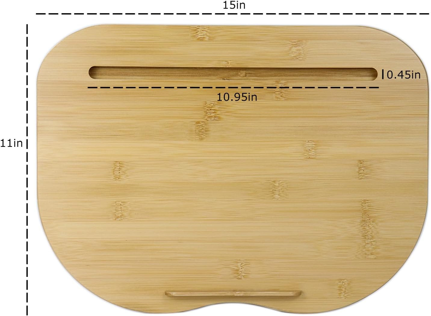 Lap Desk for Laptop with Cushion-Fits up to 15 inch, Bamboo Computer Laptop Stand with Phone Hoder, Anti-Slip Stopper