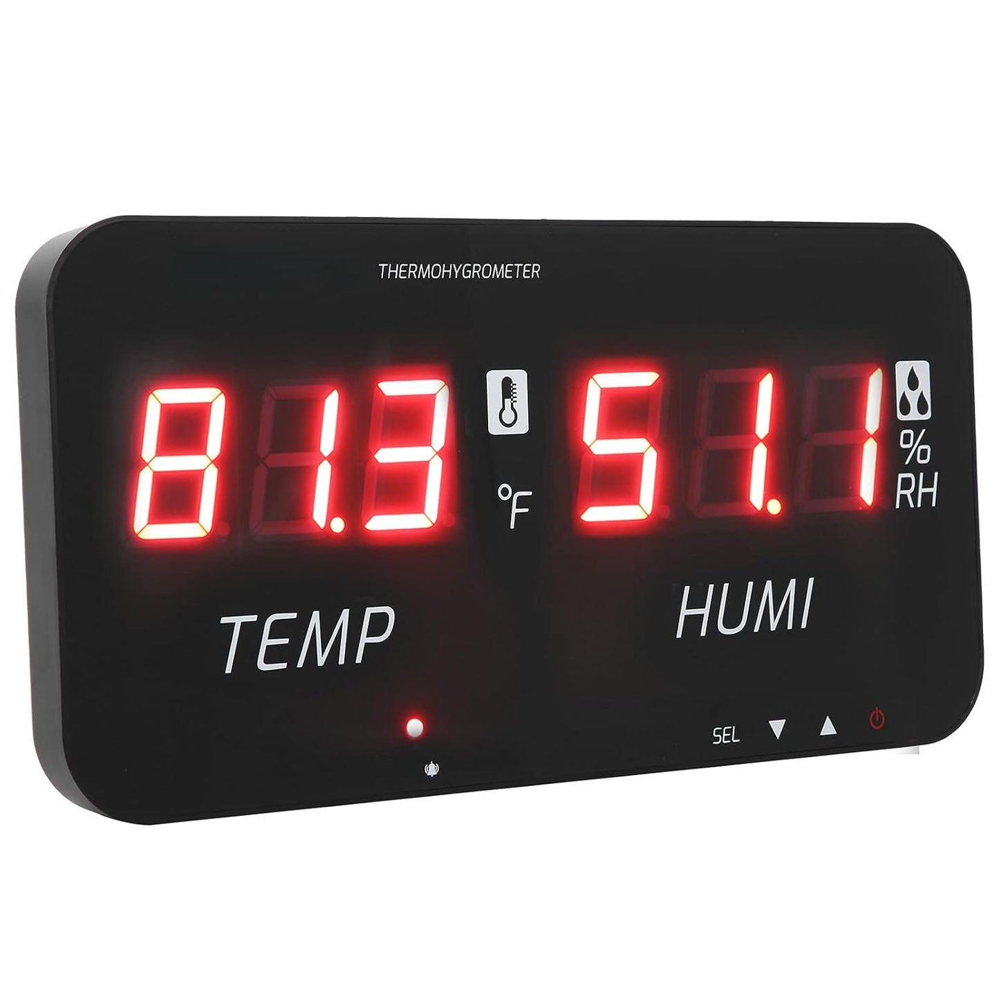 EVTSCAN 12 Inch Large Display Indoor Digital Hygrometer Thermometer, with Alarm Function, 2 Seconds Refresh High Accuracy Temperature Humidity Meter, for Home, Office, Greenhouse