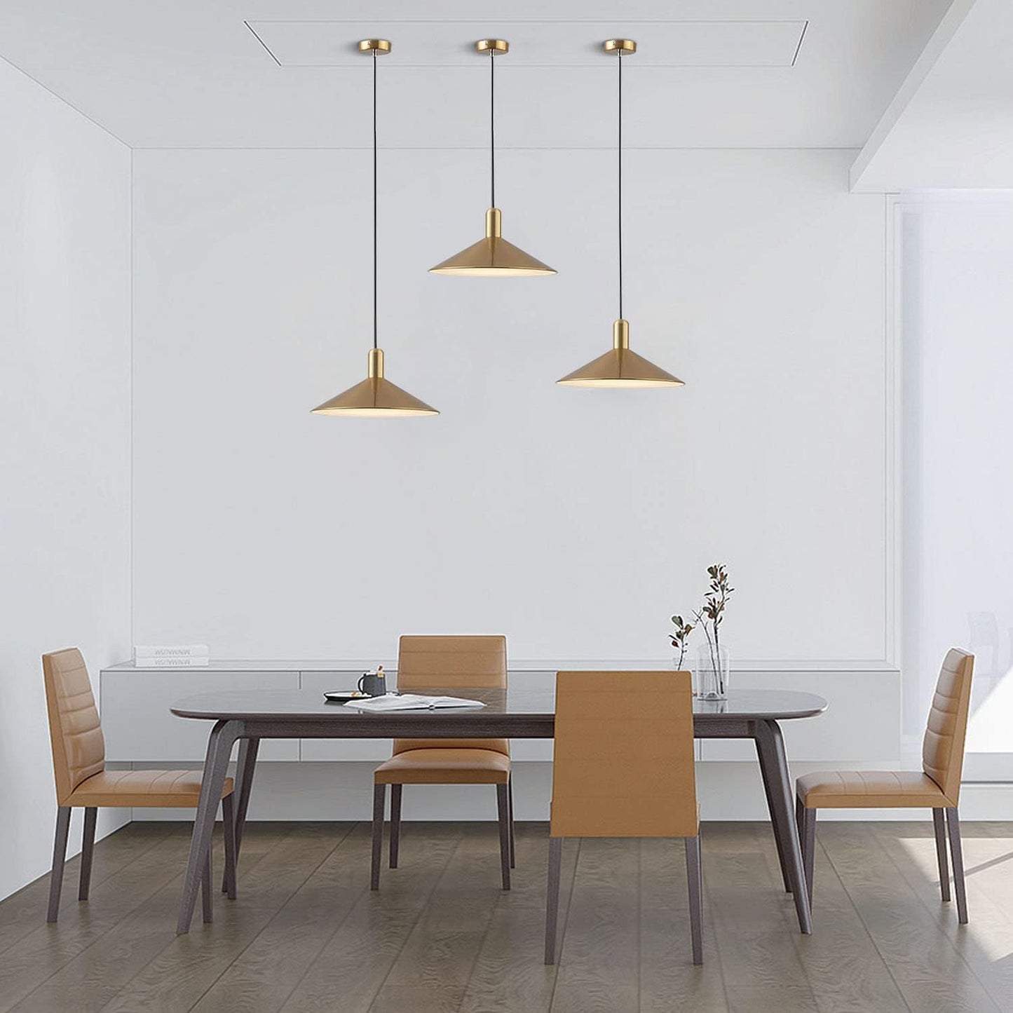 KCO Lighting Mid Century Modern Dome Pendant Light Large Farmhouse Island Lighting Gold Barn Pendant Lights Brass Kitchen Hanging Lights