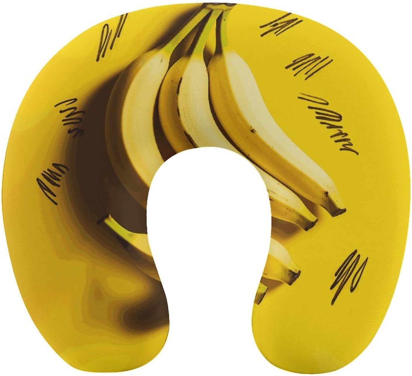 Yellow Banana Neck Pillow Memory Foam U Shaped Pillows Portable Pillows for Shoulder Travel Head Support Pillow with Concealed Zipper for Airplane Car Home Office