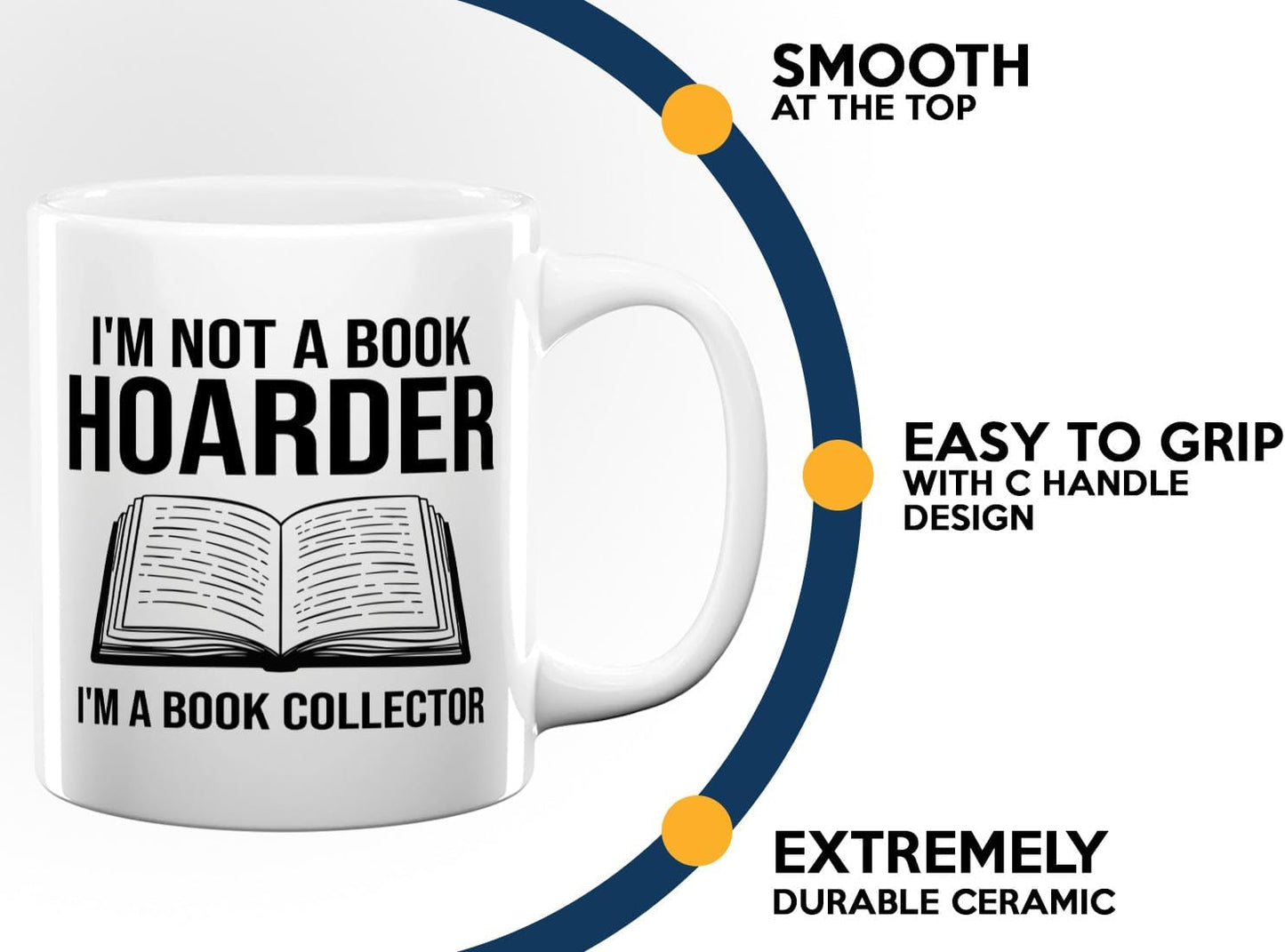 Book Lover Coffee Mug 11oz White -Im not a - Bookworm Literature Library Book Lover Reader Booked Editor Intellectual Studious