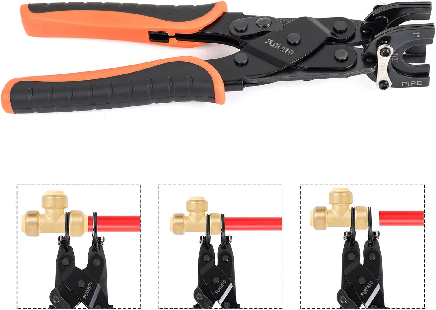 Push to Connect Removal Tool Disconnect Tongs Tool for 1/2”, 3/4”, 1” Push in Fittings Plumbing Tools for Removal PEX PVC Copper Pipe