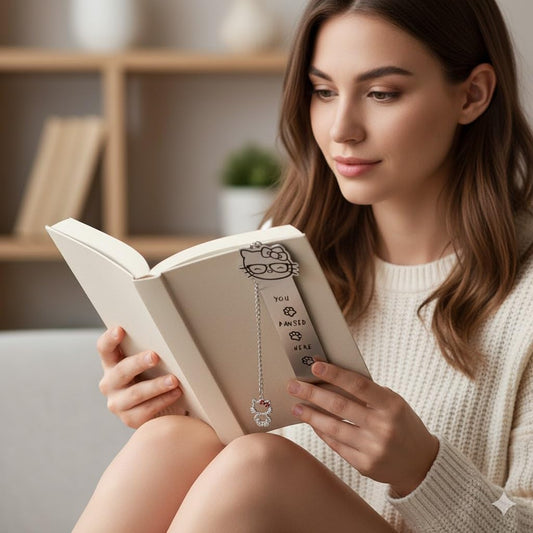 Cartoon Anime Cat Metal Bookmark,Cute Kawaii Reading Bookmark,Christmas Unique Gifts for Women Book Lovers