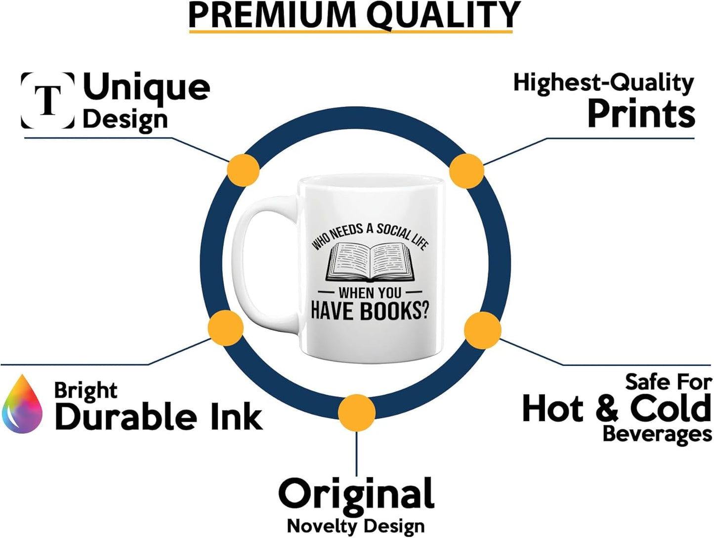 Book Lover Coffee Mug 11oz White -Who needs a - Bookworm Literature Library Book Lover Reader Booked Editor Intellectual Studious