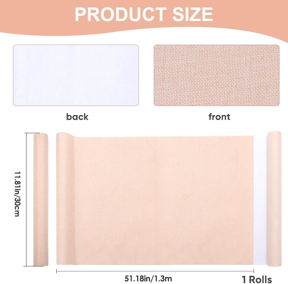 CRASPIRE 51 x 11.8 Linen Book Cloth Nude Pink for Book Binding A4-A8 Fabric Surface Paper Backed Bookcover Album Scrapbooking Archival DIY Covering Protector Bookcloth Bookbinding Supplies