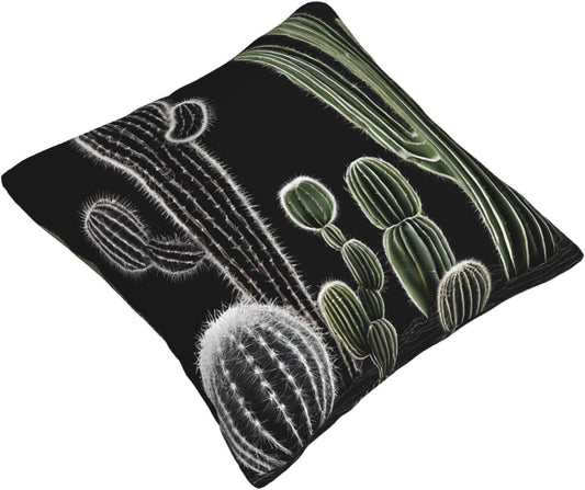 All-Season Square Pillow Covers 18"X18", Succulent Plant, Decorative Throw Pillow Covers for Sofa Bed Couch, Hidden Zipper Cushion Cover, Square Lumbar & Accent Pillowcases for Home Decor