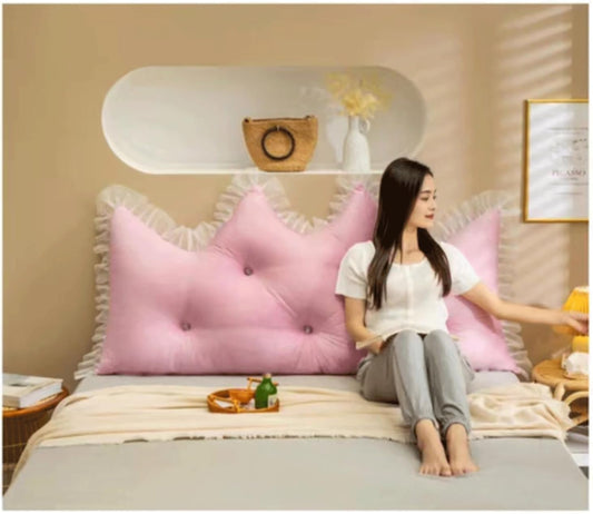 Reading Wedge Pillow,Crystal Velvet Headboard Cushion Large Backrest,Full Bed Rest Support Bolster Daybed Bunk Bed Dorm Cushion with Removable Cover(Size:59"/150cm,Color:Pink)