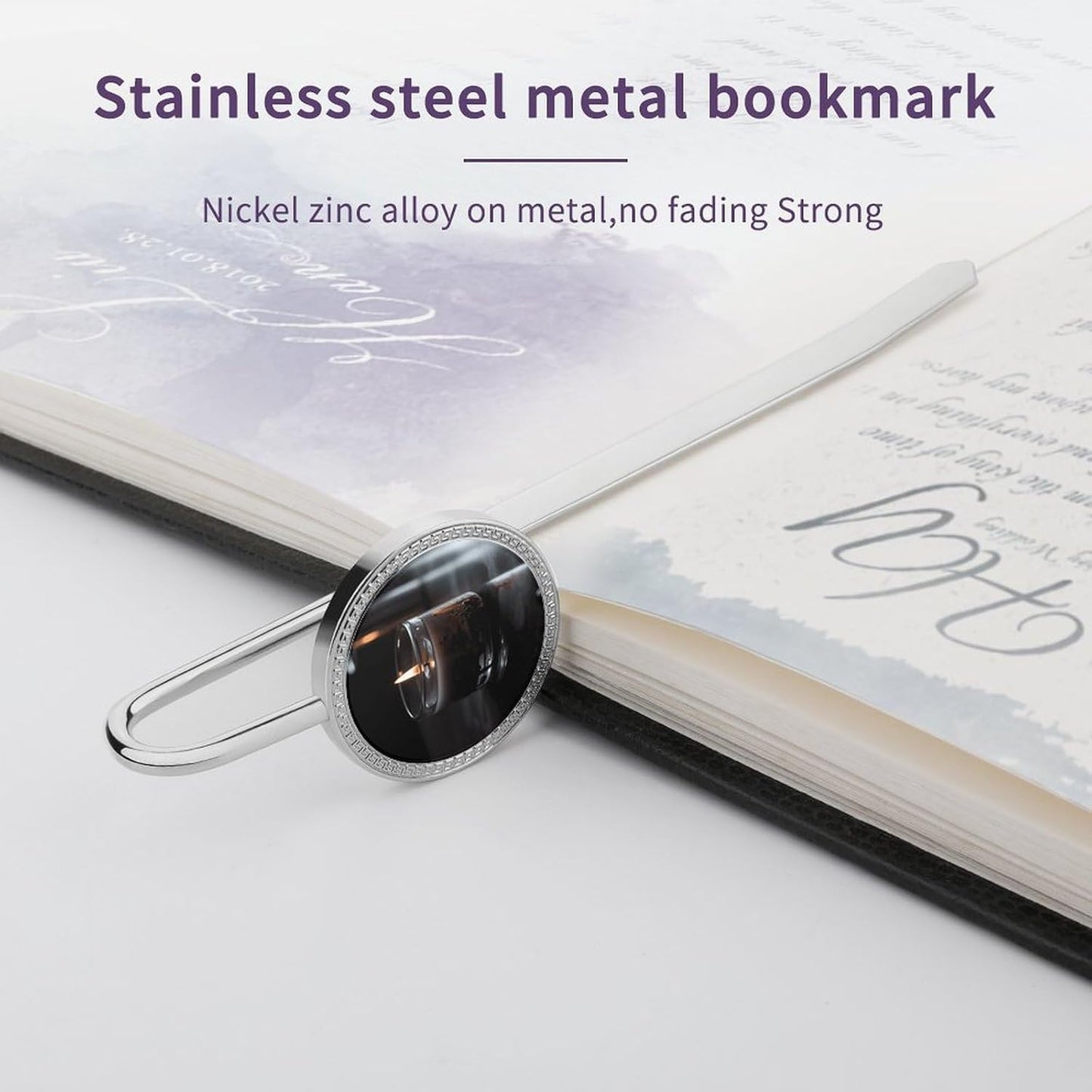Metal Bookmark with Hanging Charm A Lit Candle Book Mark Book Page Holder for Reading Lovers, Teacher Appreciation Gifts Valentine Mother's Day Christmas Birthday Gift for Women Book Lovers