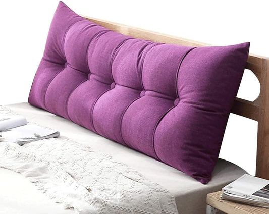 Triangular Positioning Heighten Support Reading Cushion Never Collapse Cushions for Sofa Bed Headboard Upholstered with Removable Cover(Size:100X60cm,Color:A)