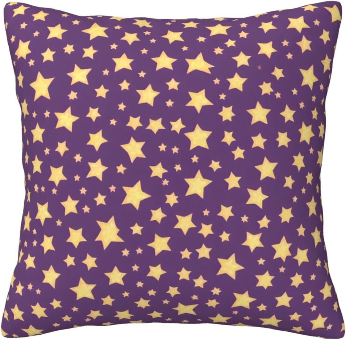 All-Season Square Pillow Covers 18"X18", Yellow Stars, Decorative Throw Pillow Covers for Sofa Bed Couch, Hidden Zipper Cushion Cover, Square Lumbar & Accent Pillowcases for Home Decor