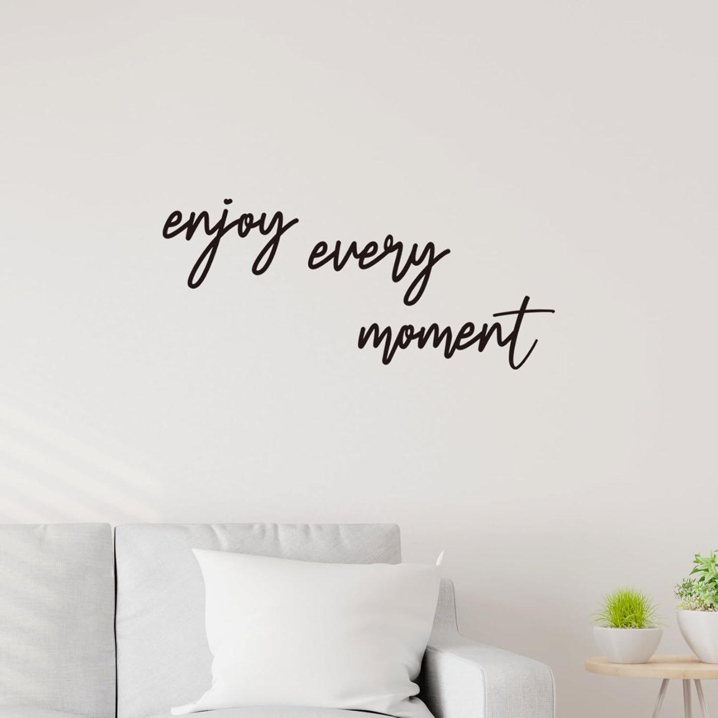 Enjoy Every Moment Vinyl Wall Decal Inspirational Quote Sticker for Living Room Bedroom or Office Wall Decor