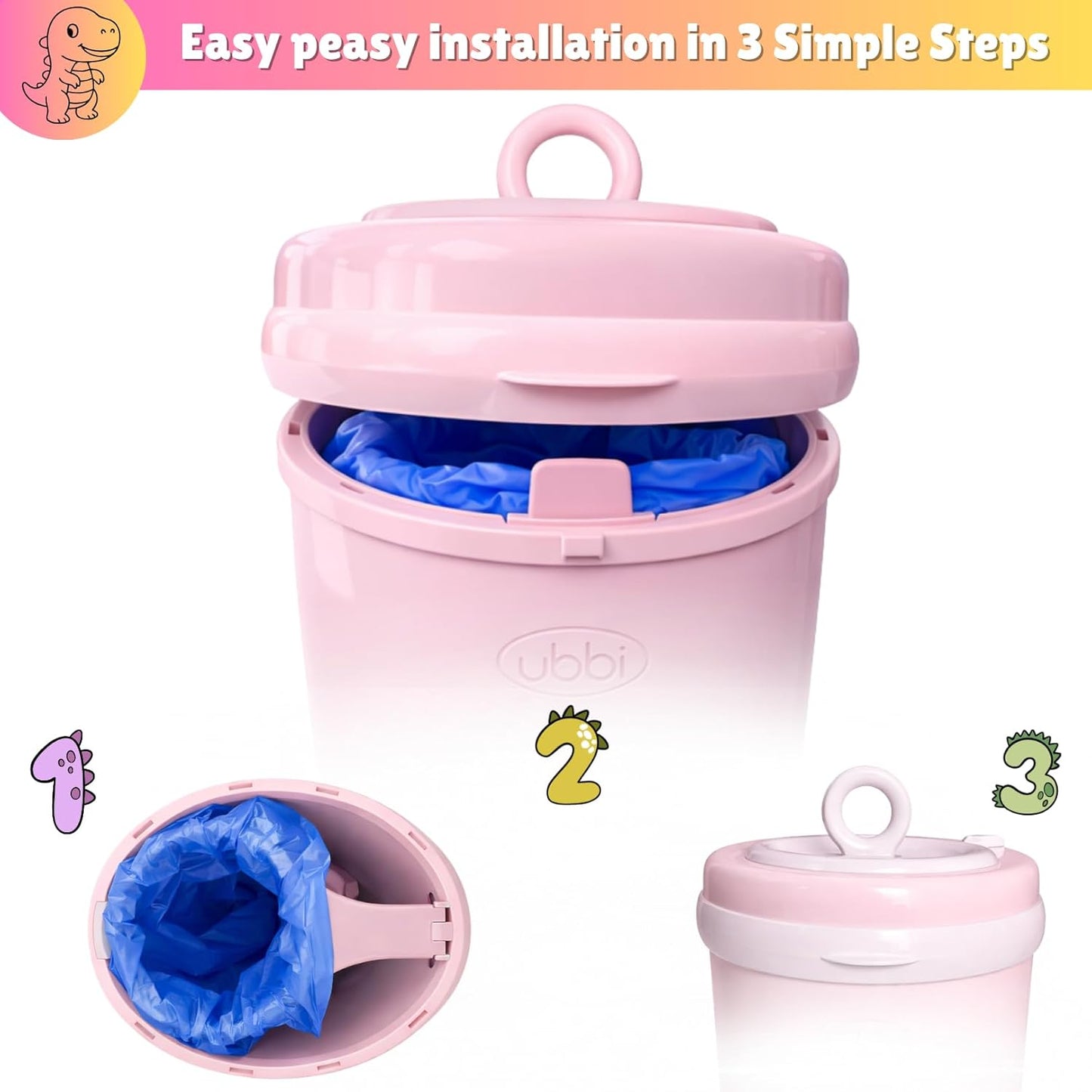 Disposable Diaper Pail Refill Bags (100 Bags) Compatible with Ubbi Diaper Bag Pail 13 Gal Capacity Diaper Pail Bag Medium Kitchen Trash Bag Heavy Duty Recycled Large Garbage Bag (100 ct.)