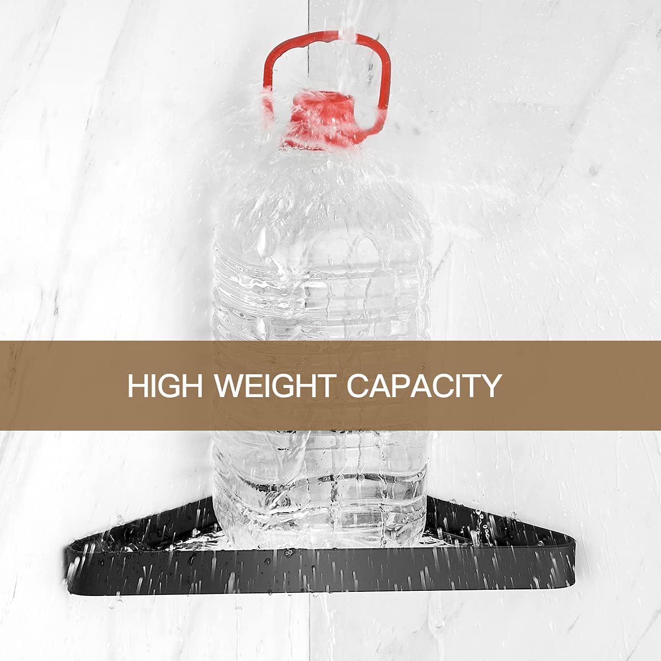 VOLPONE Bathroom Shelves Wall Mounted Glass Corner Shower Shelf for Bathroom Floating Shelf Tempered Glass Wall Organizer 2-Tier(Black)