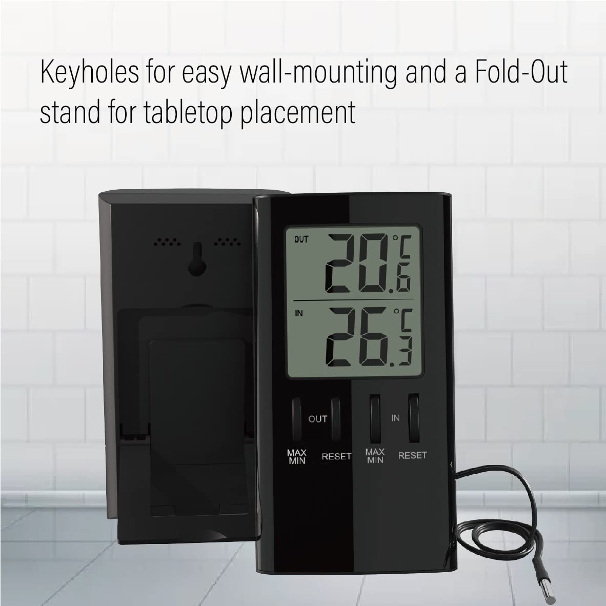 Digital Indoor Outdoor Street Thermometer in/Out Room Temperature Meter Instrument LCD Display for Home Office