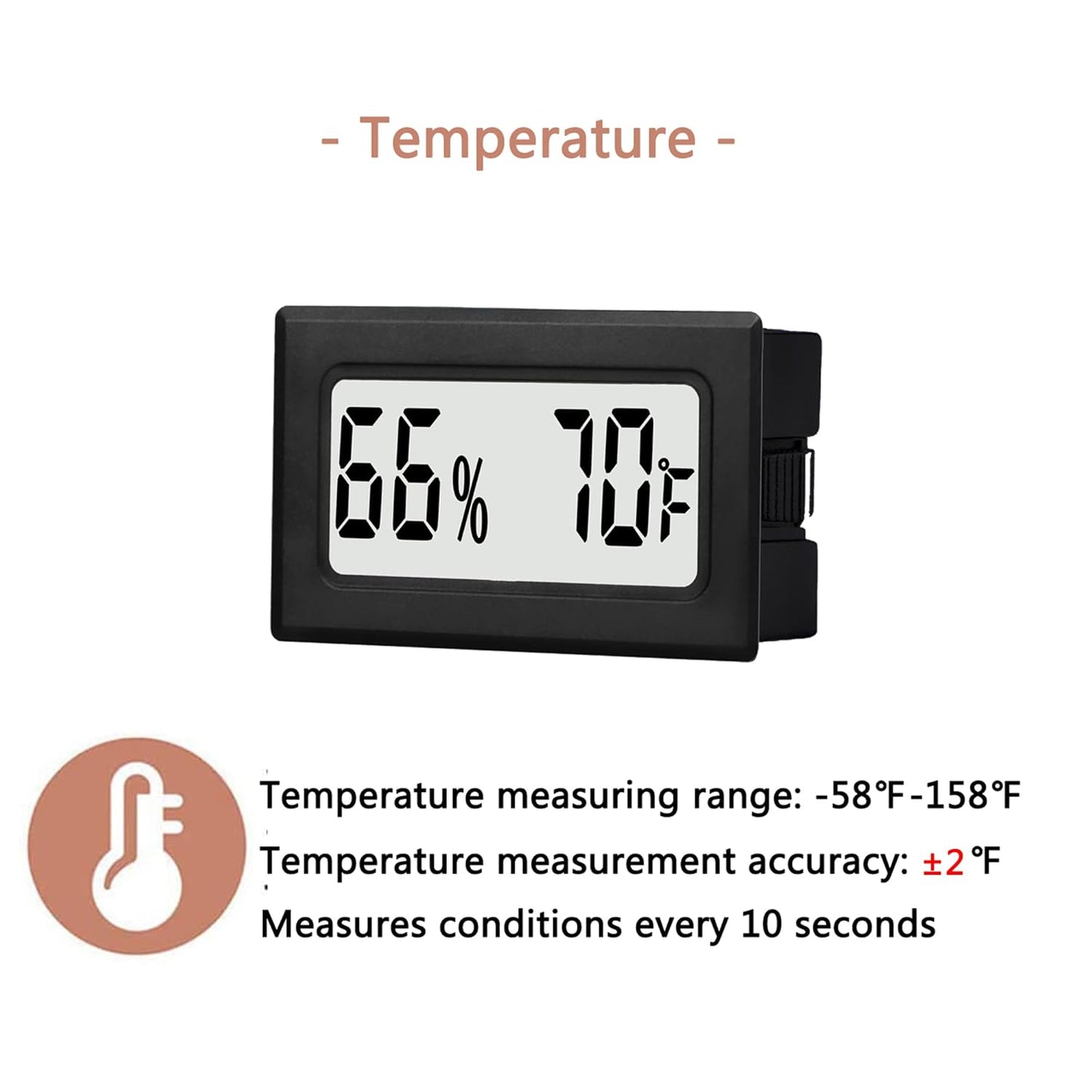 12 Pack Mini Small Digital Hygrometer Thermometer Indoor Temperature and Humidity Meter Gauge with Temp Humidity Sensor Monitor Fahrenheit (℉) for Jars,Home,Room