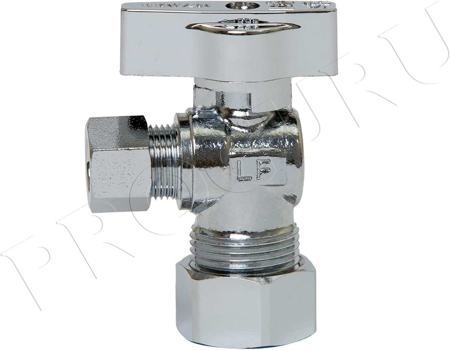 [10-Pack] PROCURU Heavy Duty Angle Stop Valve 1/2" Nominal (5/8" OD) Compression x 3/8" OD, 1/4-Turn Operation (PCAS12-10P)