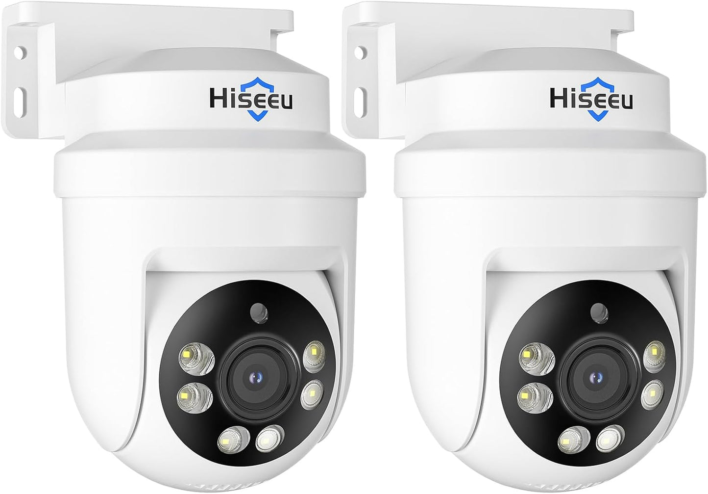 Hiseeu PTZ 5MP Dome HD-TVI Home Security Cameras with 355° pan,90° tilt,100ft IR Night Vision,IP67 Weatherproof Wired Security Camera for 360°Coverage Indoor Outdoor Surveillance Cameras 2PCS