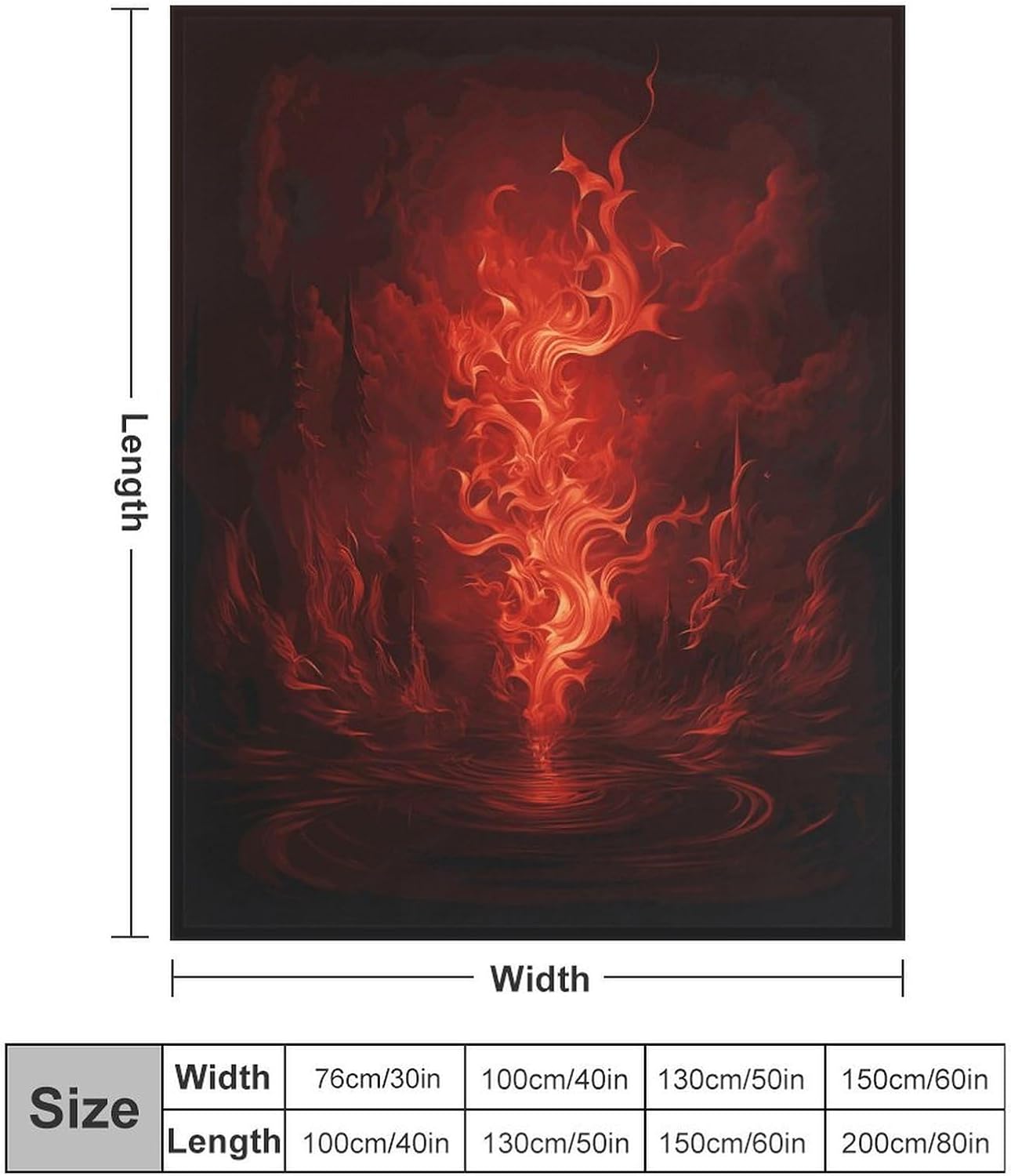 Red Flame Blanket Super Soft Lightweight Throw Blanket Cute Cozy Warm Bed Blanket Decorative Fuzzy Blanket All-Season Home Decor Gift for Sofa Couch Living Room 50"*60"（130 * 150cm）