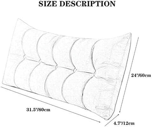Wedge Headboard Cushions, Removable Soft Bolster Large Back Bumper Pillow Rectangular Cotton Filling Reading Body Pillow Bed Rest Pillows(Pink,150cm)