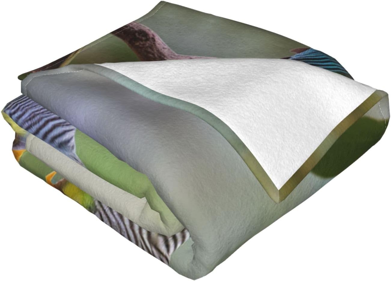 Ultra-Soft Micro Fleece Blanket Lightweight Flannel Fuzzy Blanket Blue and Green Parakeets Throw Blanket 60"x50" Warm Cozy Plush Blanket Air Conditioning Quilt Large Fleece Blanket for Bed Couch Sofa