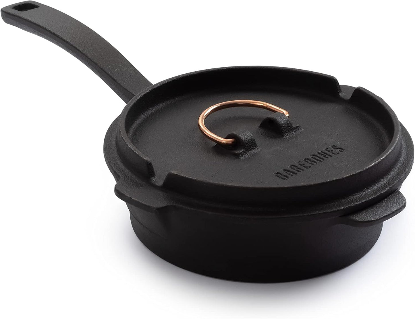 Barebones 6-Inch All-In-One Cast Iron Skillet Set- Skillet with Cast Iron Dutch Oven Style Lid - Camping Cookware Set