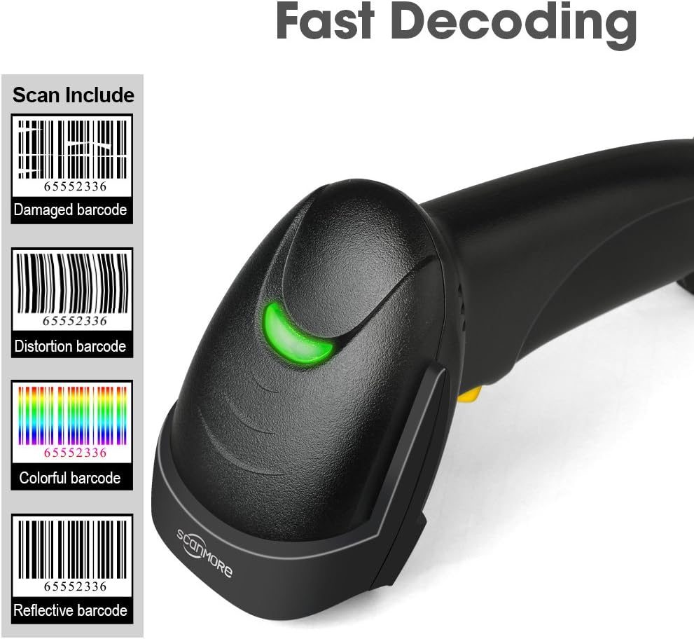 Handheld USB Barcode Scanner Wired 1D Bar Code Reader with USB Cable for Supermarket, Convenience Store, Warehouse (USB 1D)