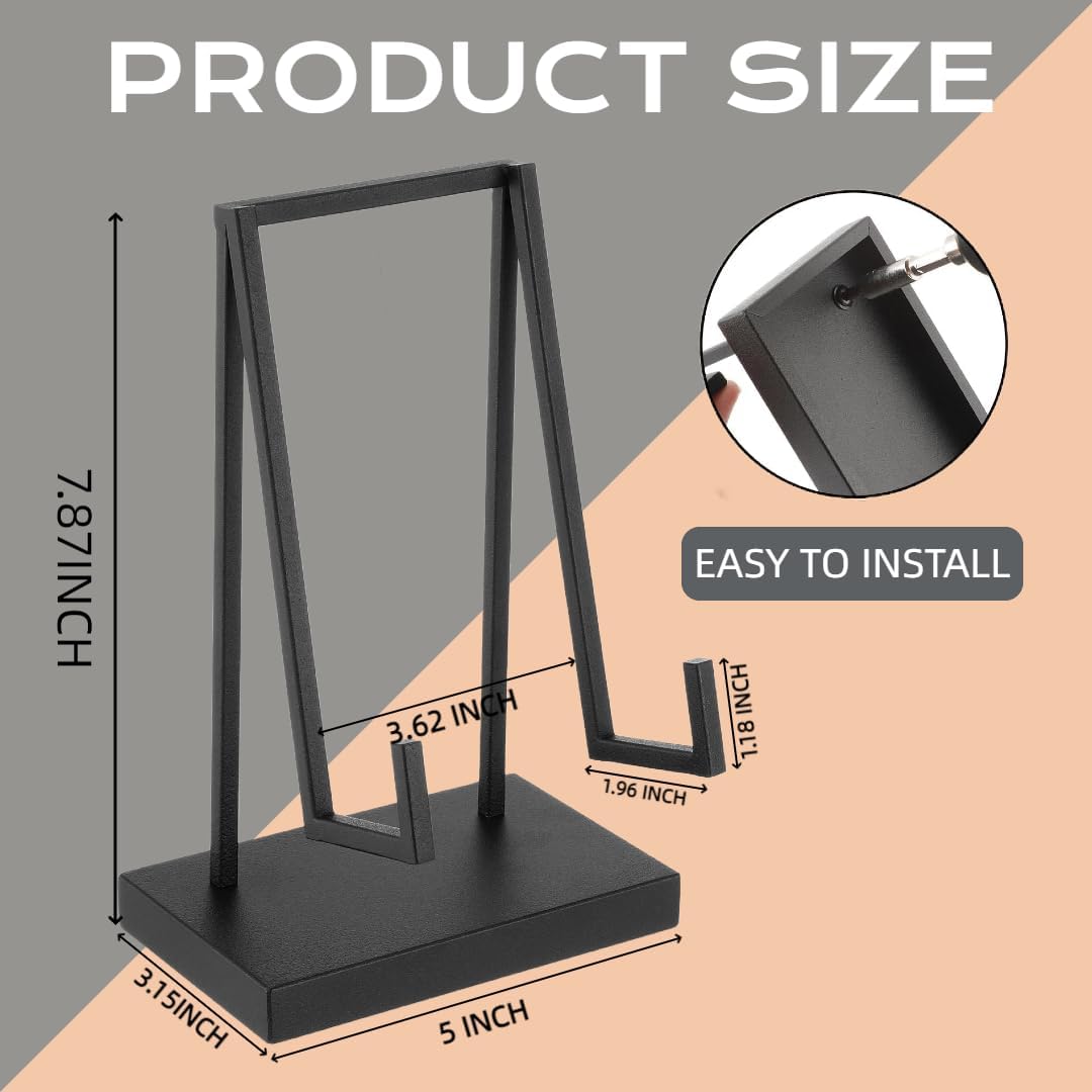 Metal Display Easel Stand 8 x 5 x 3 Inch Black Tabletop Easel Stand Modern Abstract Tabletop Display Holder for Books Plate Photo Frame Artwork Record Albums