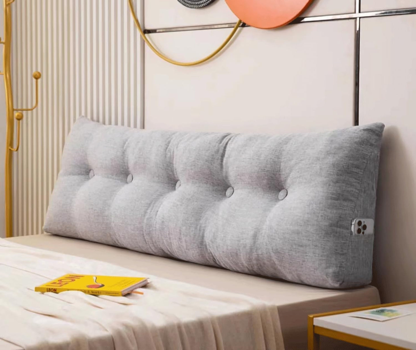 Large Headboard Pillows Backrest Support Sitting in Bed Bed Rest Wedge Reading Pillow for Backrest Positioning Support Pillow(Size:190X40cm,Color:H)