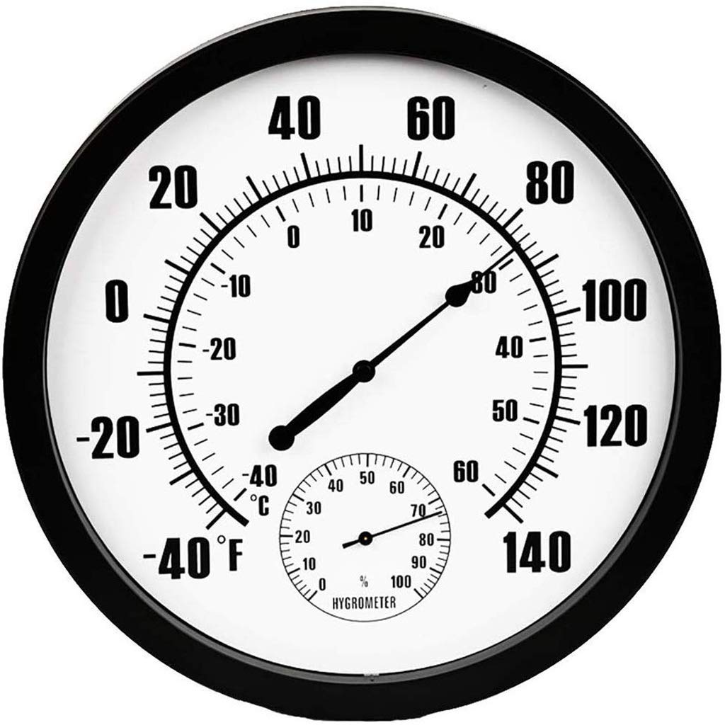 Thermometer,Hygrometer Wall Metal Decorative Big Hanging Round Beautiful
