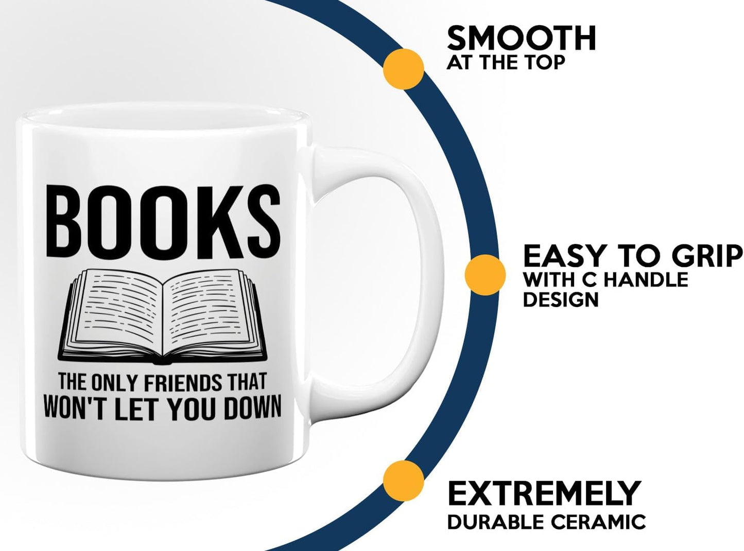 Book Lover Coffee Mug 11oz White -Books The only - Bookworm Literature Library Book Lover Reader Booked Editor Intellectual Studious