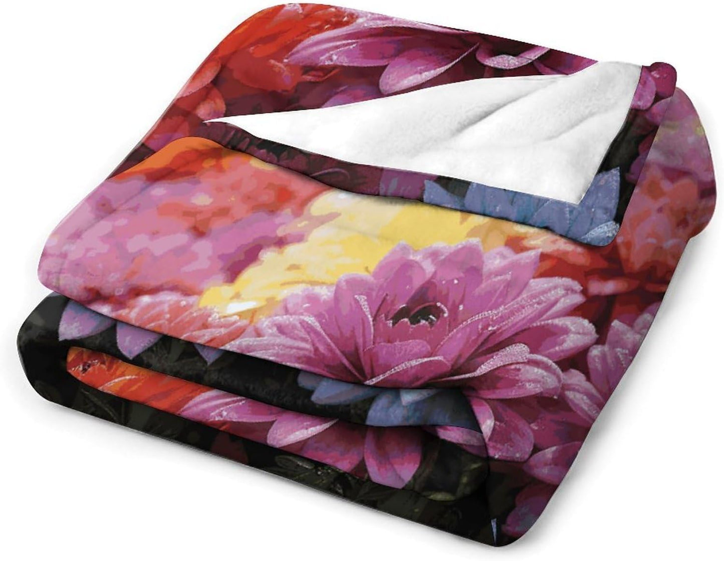 Rainbow Flower Sea Blanket Super Soft Lightweight Throw Blanket Cute Cozy Warm Bed Blanket Decorative Fuzzy Blanket All-Season Home Decor Gift for Sofa Couch Living Room 50"*60"（130 * 150cm）