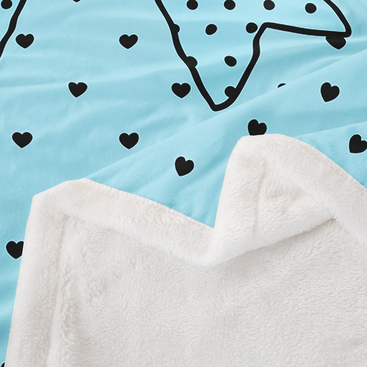 Feelyou Blue Bow Sherpa Throw Blanket for Couch Zebra Print Stripes Super Soft Cozy Fleece Polka Dots Blanket for Winter, Plush Throw Bow Knot Print Baby 30"x40" Decor All Season