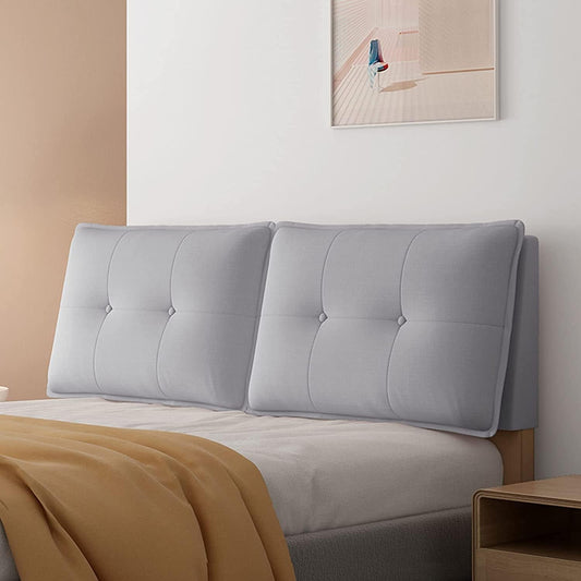 King Size Upholstered Headboard Cushion Pillow - Removable Cover Bed Backrest Lumbar Support Pad for Wall - Stylish Bench Accessory for Comfort and Decor (A with headboard 74.8"/19