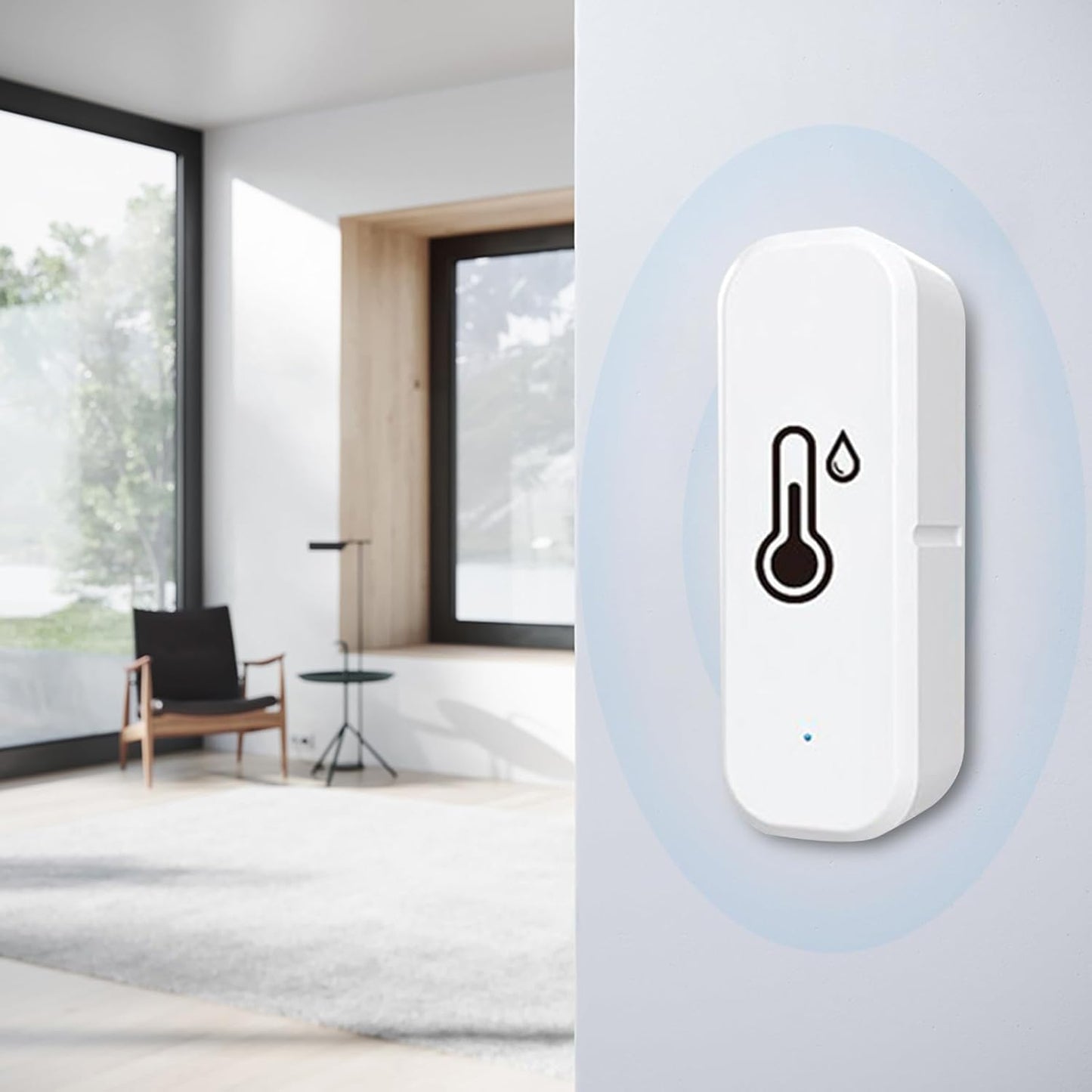 WiFi Temperature Sensor – Wireless Hygrometer Monitor for Smart Home | High Precision Device with Remote Access, Data Export, and App Alerts for Indoor Climate, Room Monitoring, and Environmental Trac