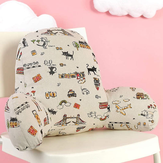 Backrest Pillow with Arms for Reading in Bed Perfect Support Relaxing Watching TV 4 Colors Optional (Colour: D Size: 60x35x15cm) (C 53x30x15cm)