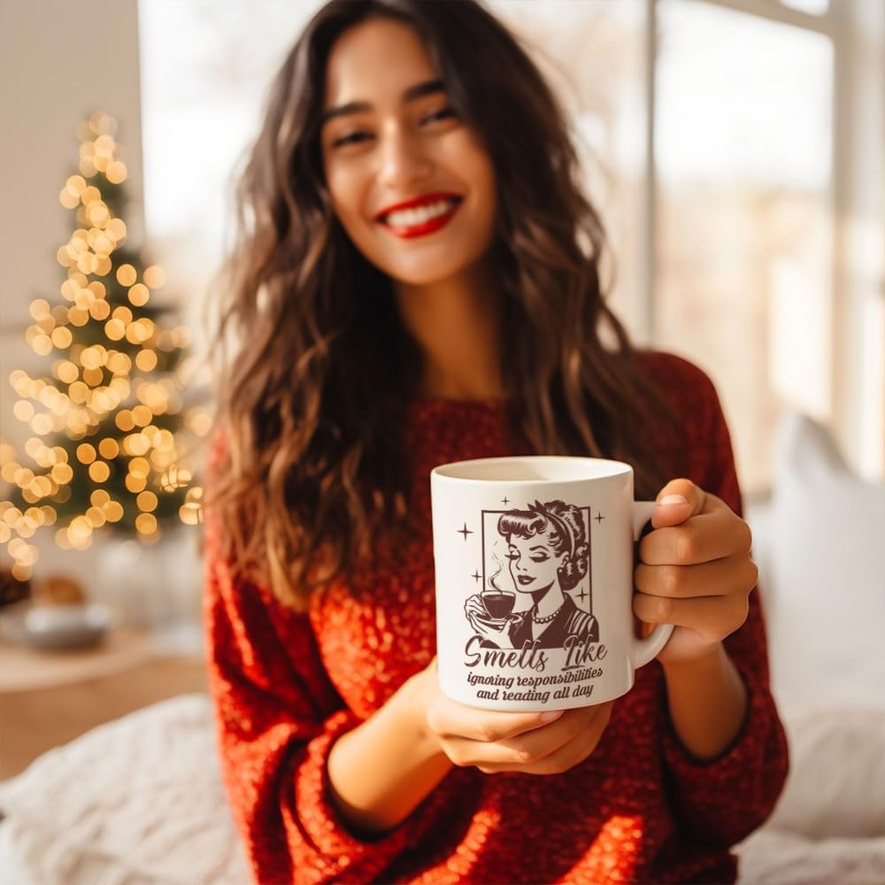 Book Lover Coffee Mug, 11oz Ceramic Novelty Mug for Book Lovers, Readers, Novelty Mug Gifts for Women, Birthday, Mother's Day, Christmas