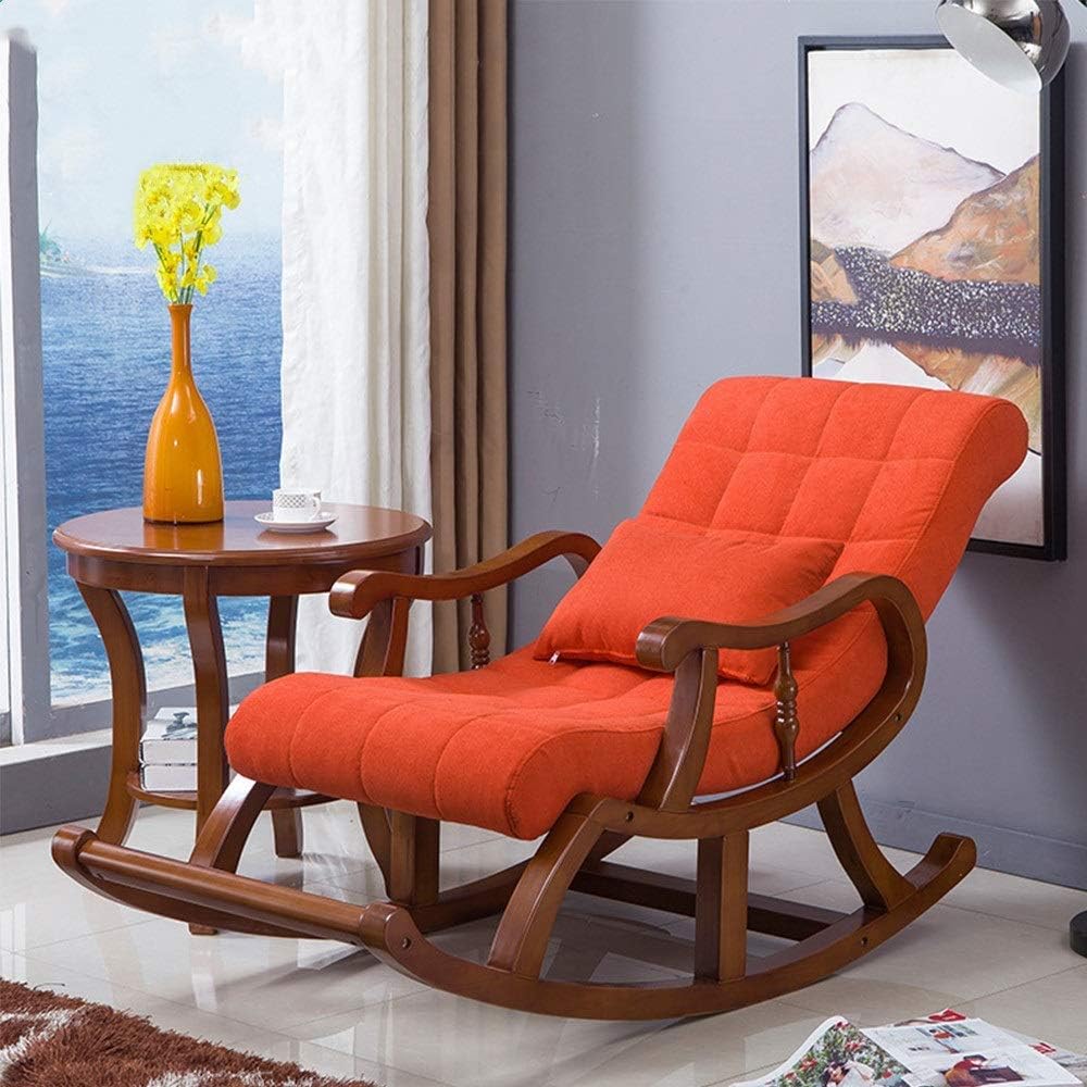 LSLYTQ Rocking Chair Reclining Chair Folding Rocking Chair Home Nap Cool Chair Adult Lunch Break Easy Chair Lounge Chair