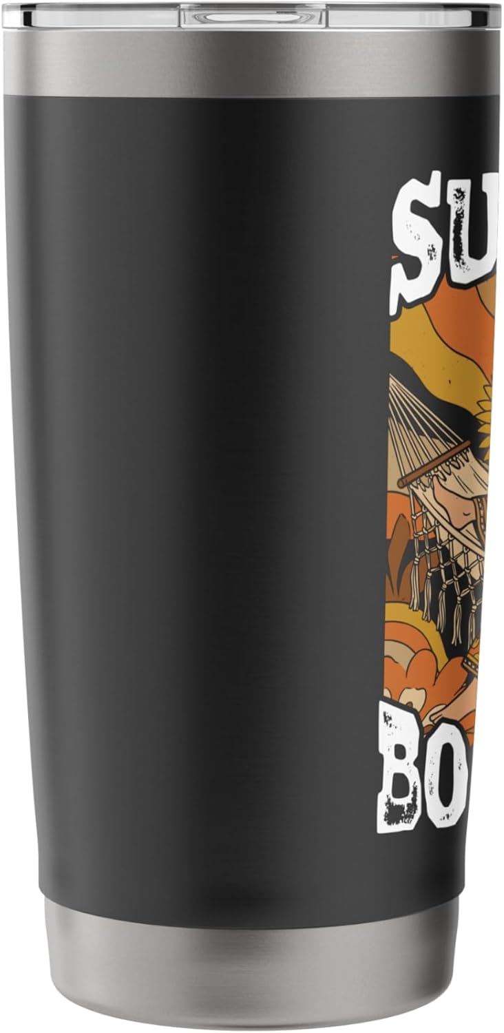 Suns Out Books Out Summer Reading Retro Book Lover Vibes Stainless Steel Insulated Tumbler